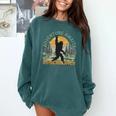Adventure Awaits Bigfoot Teacher Kindergarten Back To School Comfort Colors Sweatshirt Blue Spruce