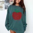 Apple Dot Pattern Art Teacher Appreciation Men Women Humor Comfort Colors Sweatshirt Blue Spruce Apple Dot Pattern Art Teacher Appreciation Men Women Humor Comfort Colors Sweatshirt Blue Spruce