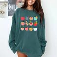 Art Apples Back To School For Teacher Student Comfort Colors Sweatshirt Blue Spruce