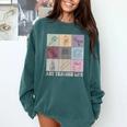 Art Teacher Life Retro Groovy Teaching Future Artists Comfort Colors Sweatshirt Blue Spruce