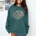 Art Teacher Pumpkin Scary Halloween Costume Men Women Comfort Colors Sweatshirt Blue Spruce