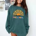 Back To School Hello Preschool For Kids Teacher Women Comfort Colors Sweatshirt Blue Spruce Back To School Hello Preschool For Kids Teacher Women Comfort Colors Sweatshirt Blue Spruce