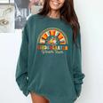 Back To School Kindergarten Dream Team Teacher Love Floral Comfort Colors Sweatshirt Blue Spruce