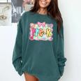 Back To School Pre-K Preppy Teacher Girl Comfort Colors Sweatshirt Blue Spruce Back To School Pre-K Preppy Teacher Girl Comfort Colors Sweatshirt Blue Spruce