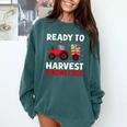 Back To School Teacher Farming Tractor Farmer Kids 100th Day Comfort Colors Sweatshirt Blue Spruce Back To School Teacher Farming Tractor Farmer Kids 100th Day Comfort Colors Sweatshirt Blue Spruce
