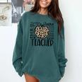 Back To School Teacher Life Apple Leopard Teacher Women Comfort Colors Sweatshirt Blue Spruce Back To School Teacher Life Apple Leopard Teacher Women Comfort Colors Sweatshirt Blue Spruce