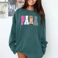 Back To School Teacher Para Preppy Checkered Para Life Comfort Colors Sweatshirt Blue Spruce