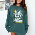 Bilingual Teacher Maestra Spanish Teacher Comfort Colors Sweatshirt Blue Spruce