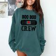 Boo Boo Crew First Aid School Nurse Day Care Teacher Comfort Colors Sweatshirt Blue Spruce