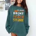 My Broom Broke So Now I Teach 5th Grade Halloween Teacher Comfort Colors Sweatshirt Blue Spruce My Broom Broke So Now I Teach 5th Grade Halloween Teacher Comfort Colors Sweatshirt Blue Spruce