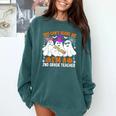You Can't Scare Me I'm A 2nd Grade Teacher Halloween Comfort Colors Sweatshirt Blue Spruce