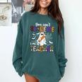 You Can't Scare Me I'm A Teacher Halloween Costume Comfort Colors Sweatshirt Blue Spruce