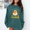 You Can't Scare Me I Teach 4th Grade Halloween Teacher Ghost Comfort Colors Sweatshirt Blue Spruce