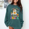 You Can't Scare Me I Teach Pre-k Teacher Halloween Ghost Men Women Kids Comfort Colors Sweatshirt Blue Spruce