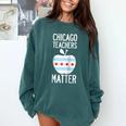 Chicago Teachers Matter Support Union Education Red For Ed Raglan Baseball Tee Comfort Colors Sweatshirt Blue Spruce