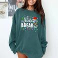 Is It Christmas Break Yet Teacher Xmas Light Santa Hat Comfort Colors Sweatshirt Blue Spruce Is It Christmas Break Yet Teacher Xmas Light Santa Hat Comfort Colors Sweatshirt Blue Spruce