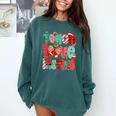 Christmas Coquette Bow Teacher Teach Love Inspire Comfort Colors Sweatshirt Blue Spruce Christmas Coquette Bow Teacher Teach Love Inspire Comfort Colors Sweatshirt Blue Spruce