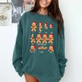 Christmas Math Teacher Equation Gingerbread With Santa Hat Men Women Comfort Colors Sweatshirt Blue Spruce