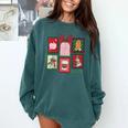 Christmas Teacher Stamps Comfort Colors Sweatshirt Blue Spruce