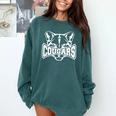 Cougars Teacher Student School Sports Fan Team Spirit Comfort Colors Sweatshirt Blue Spruce
