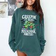 Creepin It Real Monster School Preschool Teacher Halloween Comfort Colors Sweatshirt Blue Spruce Creepin It Real Monster School Preschool Teacher Halloween Comfort Colors Sweatshirt Blue Spruce