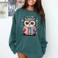 Cute Reading Owl Book Lover Teacher Librarian Bookworm Comfort Colors Sweatshirt Blue Spruce Cute Reading Owl Book Lover Teacher Librarian Bookworm Comfort Colors Sweatshirt Blue Spruce