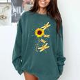 Dragonfly Sunflower Teacher Growth Mindset Choose To Shine Comfort Colors Sweatshirt Blue Spruce