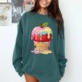 Dripping Apple Ice Cream Cone Cute Teacher Appreciation Comfort Colors Sweatshirt Blue Spruce Dripping Apple Ice Cream Cone Cute Teacher Appreciation Comfort Colors Sweatshirt Blue Spruce