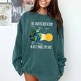 Earth Rotation Earth Day Science Teacher Kids Women Comfort Colors Sweatshirt Blue Spruce