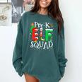 Elf Squad Pre-k Teacher Christmas Child Xmas Comfort Colors Sweatshirt Blue Spruce