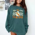 Fab Boo Lous Teacher Retro Ghost Spooky Halloween Costume Comfort Colors Sweatshirt Blue Spruce