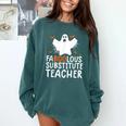 Faboolous Substitute Teacher Halloween Costume Comfort Colors Sweatshirt Blue Spruce