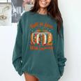 Fall In Love With Learning Book Lover Autumn Pumpkin Teacher Comfort Colors Sweatshirt Blue Spruce