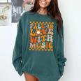 Fall In Love With Music Groovy Thanksgiving Music Teacher Men Women Girls Kids Comfort Colors Sweatshirt Blue Spruce Fall In Love With Music Groovy Thanksgiving Music Teacher Men Women Girls Kids Comfort Colors Sweatshirt Blue Spruce