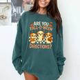 Are You Fall O Ween Directions Teacher Halloween Dog Ghost Comfort Colors Sweatshirt Blue Spruce