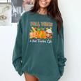 Fall Vibes And That Teacher Life Autumn Thanksgiving Comfort Colors Sweatshirt Blue Spruce Fall Vibes And That Teacher Life Autumn Thanksgiving Comfort Colors Sweatshirt Blue Spruce
