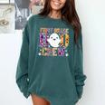 First Grade Boo Crew Teacher Student Halloween Costume Comfort Colors Sweatshirt Blue Spruce