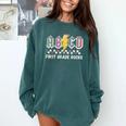 First Grade Rocks Teachers Back To School ABCD Rock Students Comfort Colors Sweatshirt Blue Spruce First Grade Rocks Teachers Back To School ABCD Rock Students Comfort Colors Sweatshirt Blue Spruce