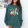 Floral Beakers Chemistry Lab Teacher Comfort Colors Sweatshirt Blue Spruce
