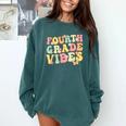 Fourth Grade Vibes Hello Team 4th Grade Teacher Kids Retro Comfort Colors Sweatshirt Blue Spruce