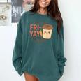 Friyay Teacher Coffee Friday School Cute Fri Yay Comfort Colors Sweatshirt Blue Spruce