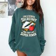 Front Office Teacher Admin Mother I'm A School Secretary Comfort Colors Sweatshirt Blue Spruce