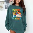 Future Teacher Costume For Kids Back To School Boy Girl Comfort Colors Sweatshirt Blue Spruce