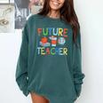 Future Teacher Costume For Kids Girls Boys Men Women Comfort Colors Sweatshirt Blue Spruce