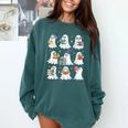 Ghost Reading Teacher Halloween Costume Librarian Book Lover Comfort Colors Sweatshirt Blue Spruce