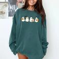Ghosts Reading Books Library Halloween Teacher Men Women Kid Comfort Colors Sweatshirt Blue Spruce