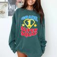 Grade 1 Super Squad Superhero Teacher Team Comfort Colors Sweatshirt Blue Spruce