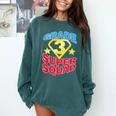 Grade 3 Super Squad Superhero Teacher Team Men Women Girls Kids Comfort Colors Sweatshirt Blue Spruce