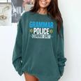 Grammar Police Comma Unit English Teacher Grammar Teacher For Men Women Comfort Colors Sweatshirt Blue Spruce