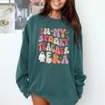 Groovy In My Spooky Teacher Era Halloween Party Boo Comfort Colors Sweatshirt Blue Spruce